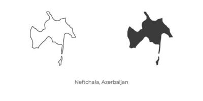 Simple vector illustration of Neftchala map, Azerbaijan.
