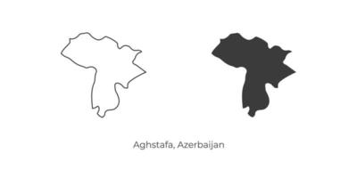 ilustración vectorial simple del mapa de aghstafa, azerbaiyán. vector