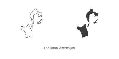 Simple vector illustration of Lankaran map, Azerbaijan.