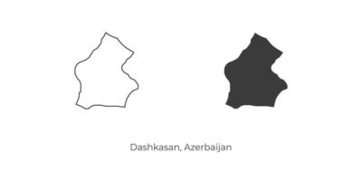 Simple vector illustration of Dashkasan map, Azerbaijan.