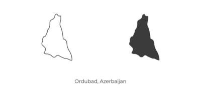 Simple vector illustration of Ordubad map, Azerbaijan.