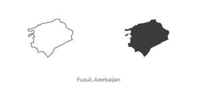 Simple vector illustration of Fuzuli map, Azerbaijan.