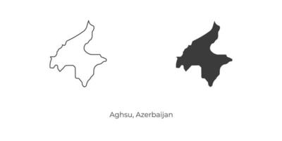 Simple vector illustration of Aghsu map, Azerbaijan.