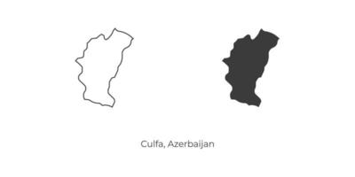 Simple vector illustration of Culfa map, Azerbaijan.