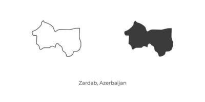 Simple vector illustration of Zardab map, Azerbaijan.