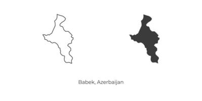 Simple vector illustration of Babek map, Azerbaijan.