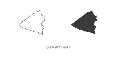 Simple vector illustration of Quba map, Azerbaijan.