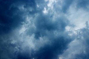 Dark cloudy blue sky photo