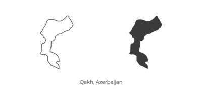 Simple vector illustration of Qakh map, Azerbaijan.