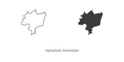 Simple vector illustration of Aghjabadi map, Azerbaijan.