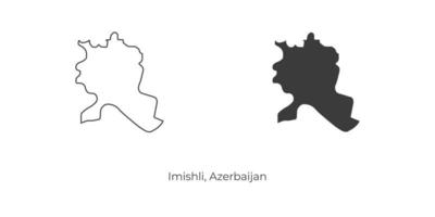 Simple vector illustration of Imishli map, Azerbaijan.