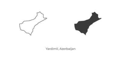 Simple vector illustration of Yardimli map, Azerbaijan.