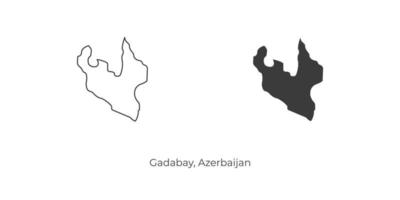 Simple vector illustration of Gadabay map, Azerbaijan.