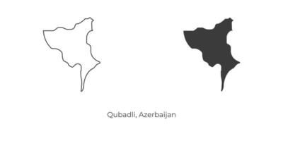 Simple vector illustration of Qubadli map, Azerbaijan.