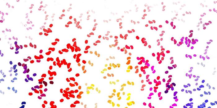 Light red, yellow vector pattern with abstract shapes.