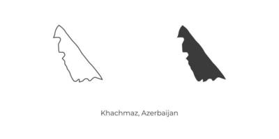 Simple vector illustration of Khachmaz map, Azerbaijan.