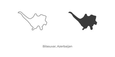 Simple vector illustration of Bilasuvar map, Azerbaijan.