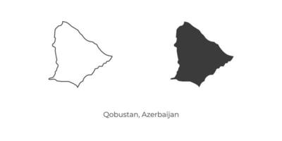 Simple vector illustration of Qobustan map, Azerbaijan.