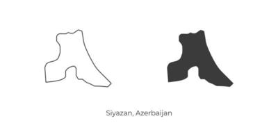 Simple vector illustration of Siyazan map, Azerbaijan.