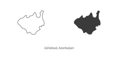 Simple vector illustration of Jalilabad map, Azerbaijan.