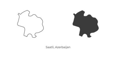 Simple vector illustration of Saatli map, Azerbaijan.