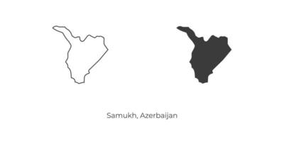 Simple vector illustration of Samukh map, Azerbaijan.