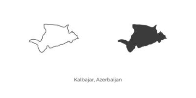 Simple vector illustration of Kalbajar map, Azerbaijan.