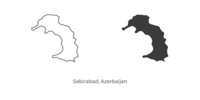 Simple vector illustration of Sabirabad map, Azerbaijan.