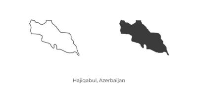 Simple vector illustration of Hajiqabul map, Azerbaijan.