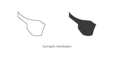 Simple vector illustration of Sumgait map, Azerbaijan.