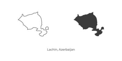 Simple vector illustration of Lachin map, Azerbaijan.