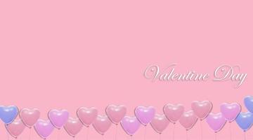 Valentines day backgrounds. 3d heart balloon design. vector illustration