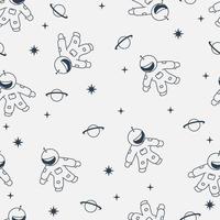 Astronaut on galaxy seamless pattern background for kids wall decoration vector