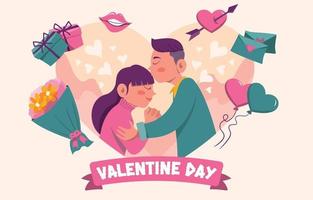 cita de pareja de San Valentín vector