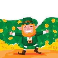 Happy Leprechaun with White Background vector