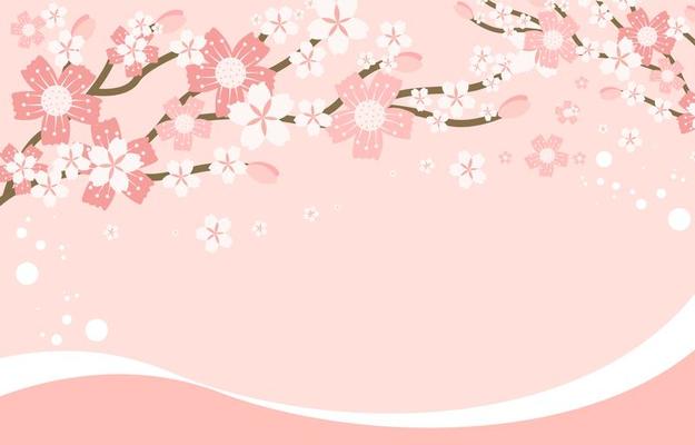 Abstract Cherry Blossom Floral Frame Background