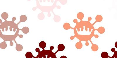 Light red, yellow vector pattern with coronavirus elements.