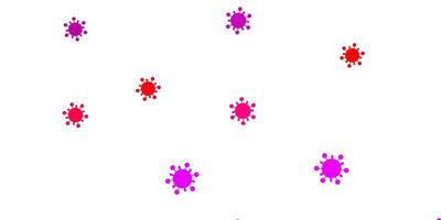 Light purple, pink vector texture with disease symbols.