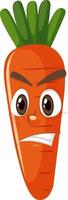 Carrot cartoon character with facial expression vector