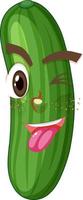 Cucumber cartoon character with facial expression vector