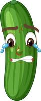 Cucumber cartoon character with facial expression vector