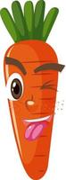 Carrot cartoon character with facial expression vector