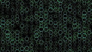 Fondo de forma hexagonal verde futurista video