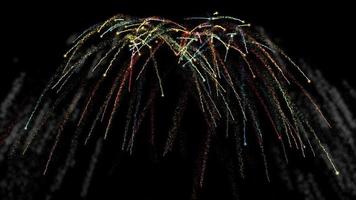 Colorful fireworks falling down celebration background