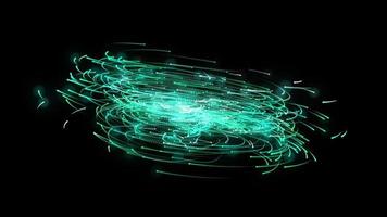 Green circular particle big data background video