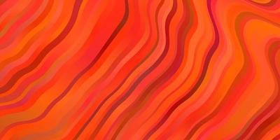 Light Orange vector pattern with curved lines.