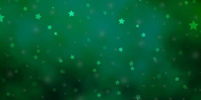 Light Green vector background with small and big stars.