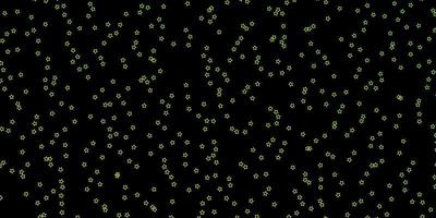 textura de vector verde oscuro, amarillo con hermosas estrellas.