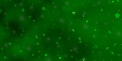 Light Green vector background with small and big stars.