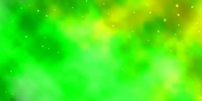 Light Green, Yellow vector template with neon stars.